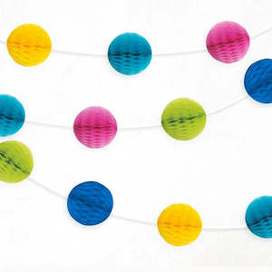 Puff Balls Honeycomb: Bright Honeycomb Garland 2m
