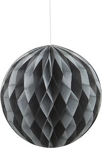 Honeycomb Ball Black & Silver 20cm