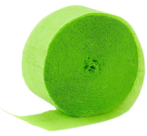 Streamers: Crepe Streamers 24m Lime Green 2pk