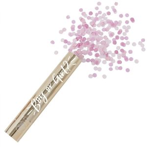 Confetti Cannons: Gender Reveal Gold Popper - Pink