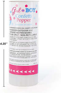 Gender Reveal Confetti Popper - Girl