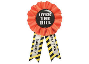 Badges: Over the Hill Award Ribbon Badge