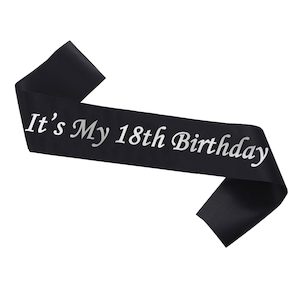 Sashes: 18th Birthday Sash - Black and Silver