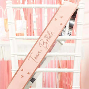 Team Bride Rose Gold Sashes 6pk