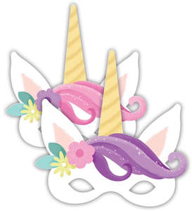 Masks: Unicorn Party Masks 8pk