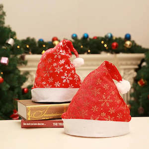 Hats: Christmas Santa Hat Gold Glitter