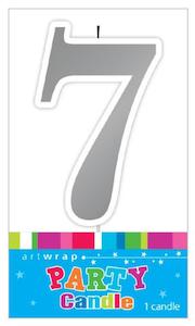 Candle Number 7 Silver