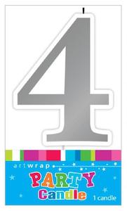 Candles: Candle Number 4 Silver