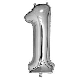 Foil Balloon Number Silver "1"