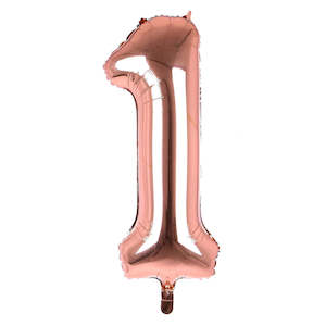 Foil Balloon Number Rose Gold "1"
