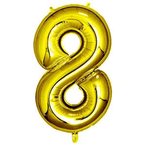 Foil Balloon Number Gold "8"
