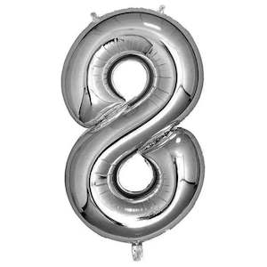 Foil Balloon Number Silver "8"