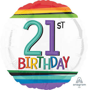 21st Birthday: Foil Balloon 18" 21st Rainbow