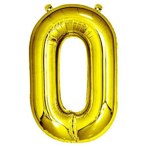 30th Birthday: Foil Balloon Number Gold "0"