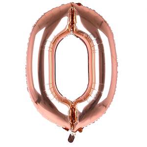 Foil Balloon Number Rose Gold "0"