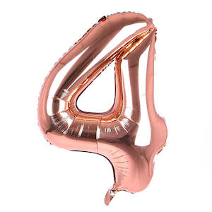 Foil Balloon Number Rose Gold "4"