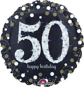 Foil Balloon 50th Birthday - Sparkling
