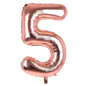 Foil Balloon Number Rose Gold "5"