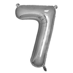 Foil Balloon Number Silver "7"