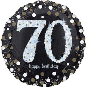 70th Birthday: Foil Balloon 70th Birthday - Sparkling