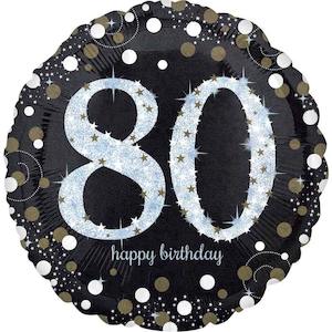 80th Birthday: Foil Balloon 80th Birthday - Sparkling