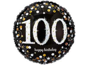 Foil Balloon 100th Birthday - Sparkling