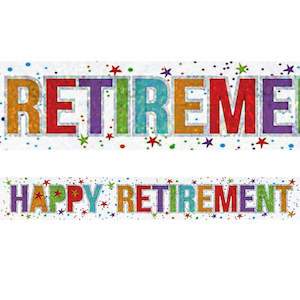 Happy Retirement Rainbow Foil Banner