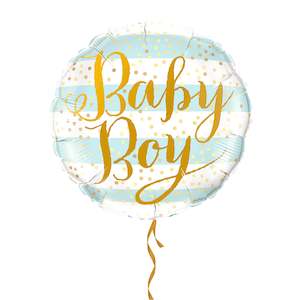 18" Foil Balloon Baby Boy Stripes