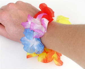 Hawaiian Luau: Hawaiian Luau Flower Bracelet 2pk
