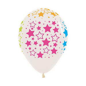 Neon: Clear Neon Star Balloons - 12pk