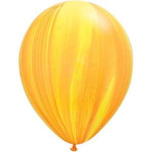 Uninflated - Balloon Single Yellow/Orange Marble