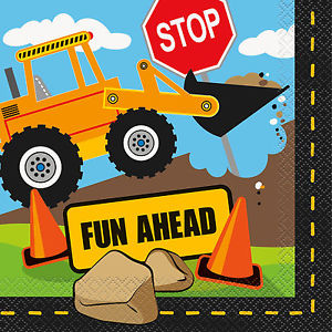 Construction Party 'Fun Ahead' Napkins 16pk