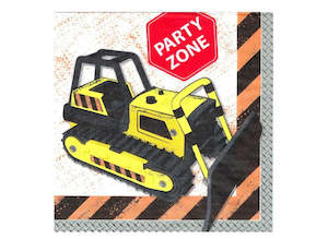 Construction 'Party Zone' Napkins 20pk