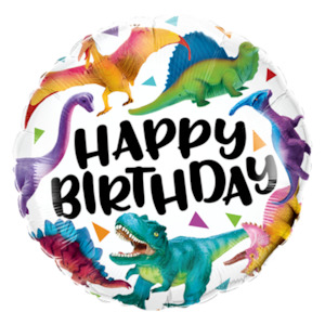Foil Balloon 18" Happy Birthday - Dinosaur