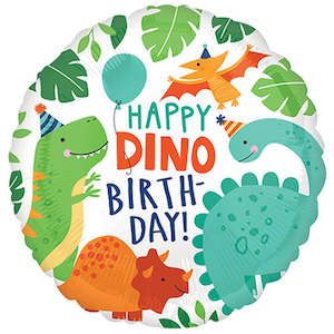 Dinosaur: Foil Balloon 18" Happy Dino Birthday!
