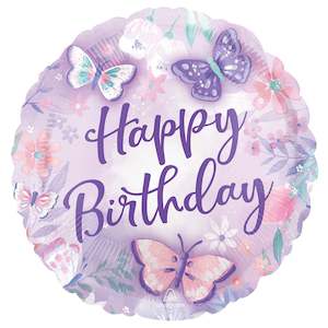 Princess: Foil Balloon 18"Happy Birthday Butterflies