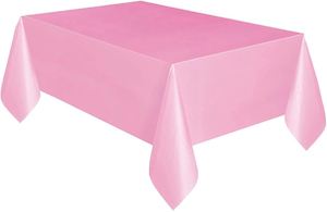 Plastic Table Cover Rectangle - Light Pink