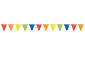 Rainbows: Large Outdoor Bunting Flag Banner 10mtrs