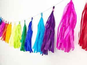 Tassel Garland Rainbow - 15 pack