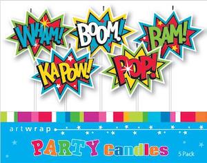 Super Hero: Superhero Candles 5pk