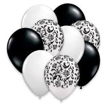 Black: Uninflated - Balloon Single Damask Assorted