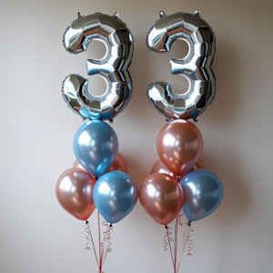 Balloon Bar: Large foil number bunch - Double