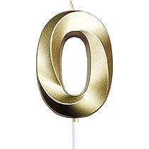 Candles: Candle Number 0 Metallic Gold