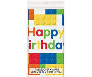 Table Covers: Lego Building Blocks Birthday Plastic Table Cover