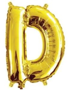 Foil Letter Banners Air Fill Only: Gold Letter D Mini Foil Balloon