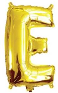 Foil Letter Banners Air Fill Only: Gold Letter E Foil Mini Balloon