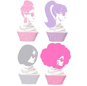 Cake Toppers: Barbie Party Cupcake Kit (24 cases & 24 toppers) or use Toppers to decorate a cake.