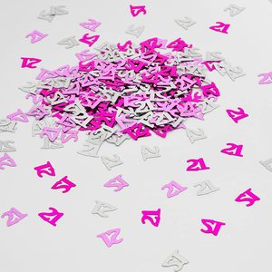 21st Birthday: Glitz Birthday 21st Confetti Pink/Silver