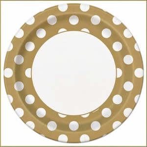 Gold Dot Paper Plate - 22cm (8)