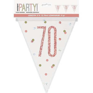 Banners: 70th Birthday Prismatic Rose Gold Foil Banner 2.74m